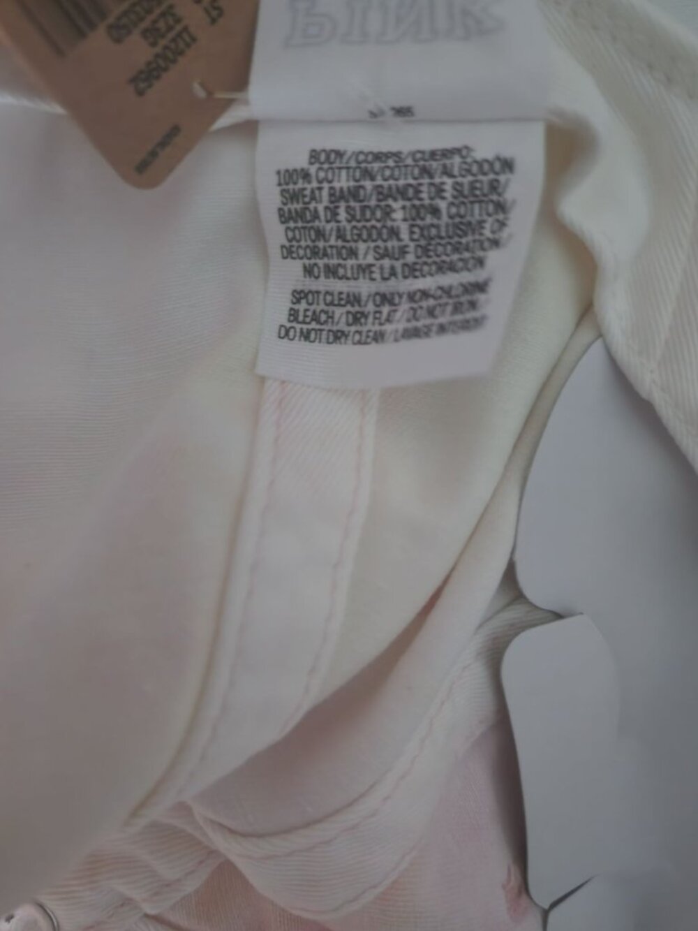 Victoria's Secret PINK White Multi/Tie Dye Baseball Hat One Size New With Tags - Picture 8 of 13